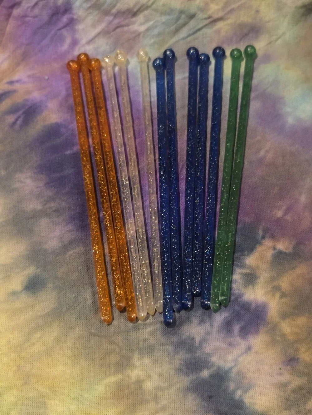 vintage cocktail stir swizzle sticks multicolor sparkle confetti 13 MCM